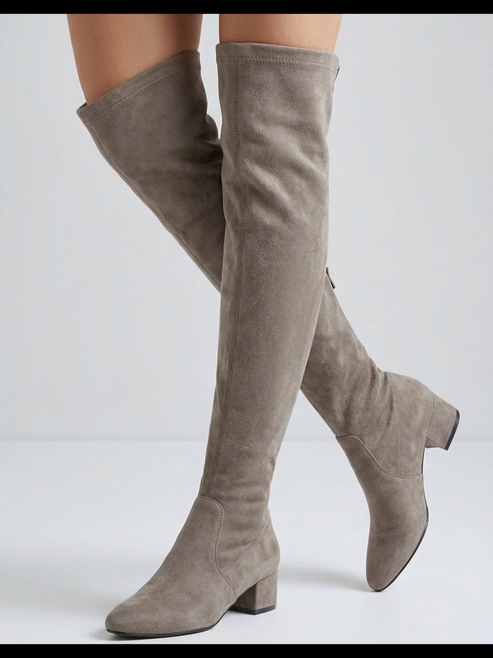 Women’s Over-the-Knee Suede Block Heel Boots - Size 7.5